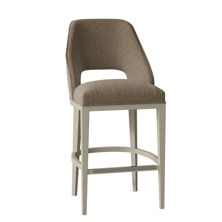 Darien Bar Counter Stool Fairfield Chair Upholstery 3157 Alabaster Color Walnut Seat Height Counter Stool 26.5 Seat Height